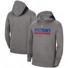 Men's Detroit Pistons Gray Spotlight On Court Practice Performance Pullover Hoodie