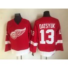 Men's Detroit Red Wings #13 Pavel Datsyuk Red Throwback Jersey