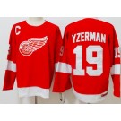 Men's Detroit Red Wings #19 Steve Yzerman Red Throwback Jersey