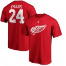 Men's Detroit Red Wings #24 Bob Probert Red Printed T Shirt 112060