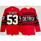 Men's Detroit Red Wings #53 Moritz Seider Red Alternate Authentic Jersey