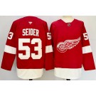Men's Detroit Red Wings #53 Moritz Seider Red Authentic Jersey