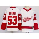 Men's Detroit Red Wings #53 Moritz Seider White Authentic Jersey