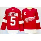 Men's Detroit Red Wings #5 Nicklas Lidstrom Red Authentic Jersey