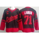 Men's Detroit Red Wings #71 Dylan Larkin Black 2025 Stadium Series Authentic Jersey