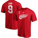Men's Detroit Red Wings #9 Gordie Howe Red Printed T Shirt 112628