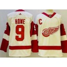 Men's Detroit Red Wings #9 Gordie Howe White Authentic Jersey
