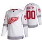 Men's Detroit Red Wings Customized White 2021 Reverse Retro Authentic Jersey