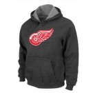 Men's Detroit Red Wings Dark Gray Printed Pullover Hoodie