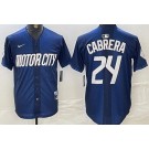 Men's Detroit Tigers #24 Miguel Cabrera Navy 2024 City Connect Limited Jersey