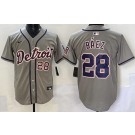 Men's Detroit Tigers #28 Javier Baez Gray Limited Jersey