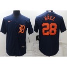 Men's Detroit Tigers #28 Javier Baez Navy Alternate Cool Base Jersey