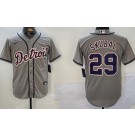 Men's Detroit Tigers #29 Tarik Skubal Gray Cool Base Jersey