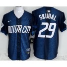 Men's Detroit Tigers #29 Tarik Skubal Navy 2024 City Connect Limited Jersey