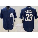 Men's Detroit Tigers #33 Colton Keith Navy Cool Base Jersey