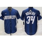 Men's Detroit Tigers #34 Jake Rogers Navy 2024 City Connect Limited Jersey