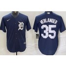 Men's Detroit Tigers #35 Justin Verlander Navy Cool Base Jersey