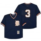 Men's Detroit Tigers #3 Alan Trammell Navy Mesh Throwback Jersey