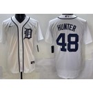 Men's Detroit Tigers #48 Torii Hunter White Cool Base Jersey