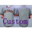 Men's Detroit Tigers Customized Gray Throwback Jersey
