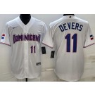Men's Dominican #11 Rafael Devers White Player Number 2023 World Baseball Classic Cool Base Jersey