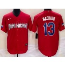 Men's Dominican #13 Manny Machado Red 2023 World Baseball Classic Cool Base Jersey