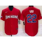 Men's Dominican #22 Juan Soto Red 2023 World Baseball Classic Cool Base Jersey