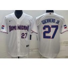 Men's Dominican #27 Vladimir Guerrero Jr White Player Number 2023 World Baseball Classic Cool Base Jersey