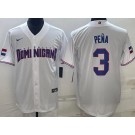 Men's Dominican #3 Jeremy Pena White 2023 World Baseball Classic Cool Base Jersey