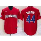 Men's Dominican #44 Julio Rodriguez Red 2023 World Baseball Classic Cool Base Jersey