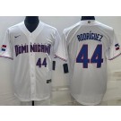 Men's Dominican #44 Julio Rodriguez White Player Number 2023 World Baseball Classic Cool Base Jersey