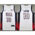 Men's Dream 16 USA #10 Jayson Tatum White 2024 Swingman Jersey