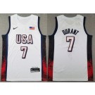 Men's Dream 16 USA #7 Kevin Durant White 2024 Swingman Jersey