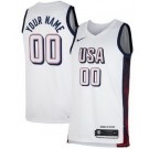 Men's Dream 16 USA Custom White 2024 Heat Press Basketball Jersey