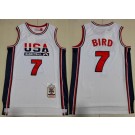 Men's Dream 1 USA #7 Larry Bird White 1992 Swingman Jersey