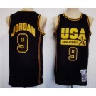 Men's Dream 1 USA #9 Michael Jordan Black Gold Swingman Jersey