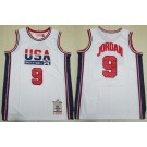 Men's Dream 1 USA #9 Michael Jordan White 1992 Swingman Jersey