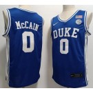 Men's Duke Blue Devils #0 Jared McCAIN Blue College Basketball Jersey