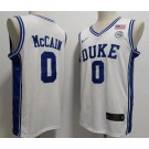 Men's Duke Blue Devils #0 Jared McCAIN White College Basketball Jersey