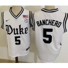 Men's Duke Blue Devils #5 Paolo Banchero White College Basketball Jersey