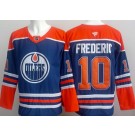 Men's Edmonton Oilers #10 Trent Frederic Blue Authentic Jersey