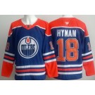 Men's Edmonton Oilers #18 Zach Hyman Blue Authentic Jersey