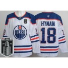 Men's Edmonton Oilers #18 Zach Hyman White 2025 Stanley Cup Final Authentic Jersey