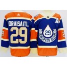 Men's Edmonton Oilers #29 Leon Draisaitl Blue 2023 Heritage Classic Authentic Jersey