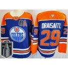 Men's Edmonton Oilers #29 Leon Draisaitl Blue 2025 Stanley Cup Final Authentic Jersey