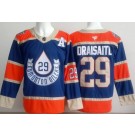 Men's Edmonton Oilers #29 Leon Draisaitl Blue Heritage Classic Authentic Jersey