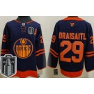 Men's Edmonton Oilers #29 Leon Draisaitl Navy 2025 Stanley Cup Final Authentic Jersey