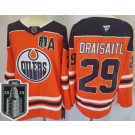 Men's Edmonton Oilers #29 Leon Draisaitl Orange 2025 Stanley Cup Final Authentic Jersey