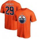 Men's Edmonton Oilers #29 Leon Draisaitl Orange Printed T Shirt 112088