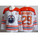 Men's Edmonton Oilers #29 Leon Draisaitl White Alternate Authentic Jersey